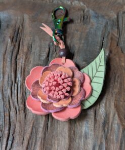 Leather Flower Purse Charm #AP102