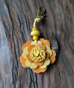 Leather Flower Purse Charm #AP109