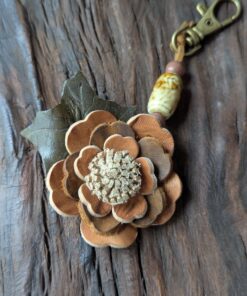 Leather Flower Purse Charm #AP111