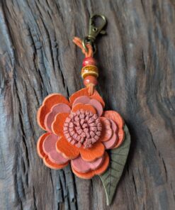 Leather Flower Purse Charm #AP106