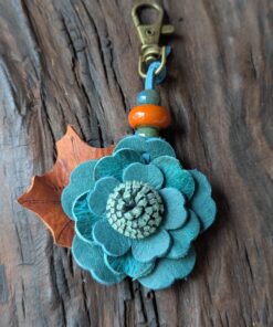 Leather Flower Purse Charm #AP104