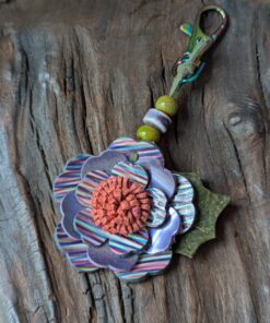 Leather Flower Purse Charm #AP101