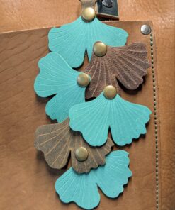 New Ginkgo Leather Purse Charm-#274