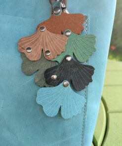 New Ginkgo Leather Purse Charm-#309
