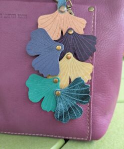 New Ginkgo Leather Purse Charm-#306
