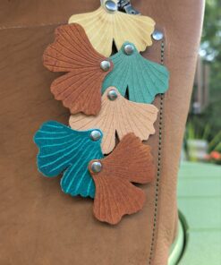 New Ginkgo Leather Purse Charm-#304