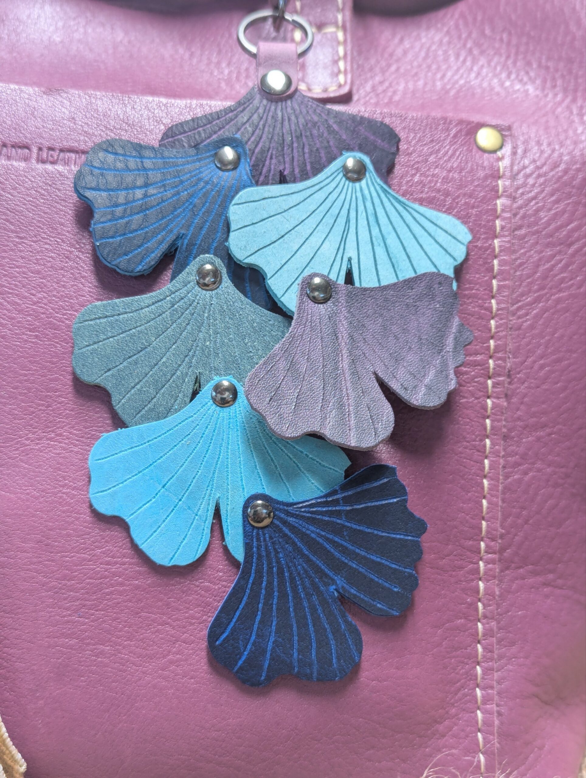 New Ginkgo Leather Purse Charm-#438 - Image 2