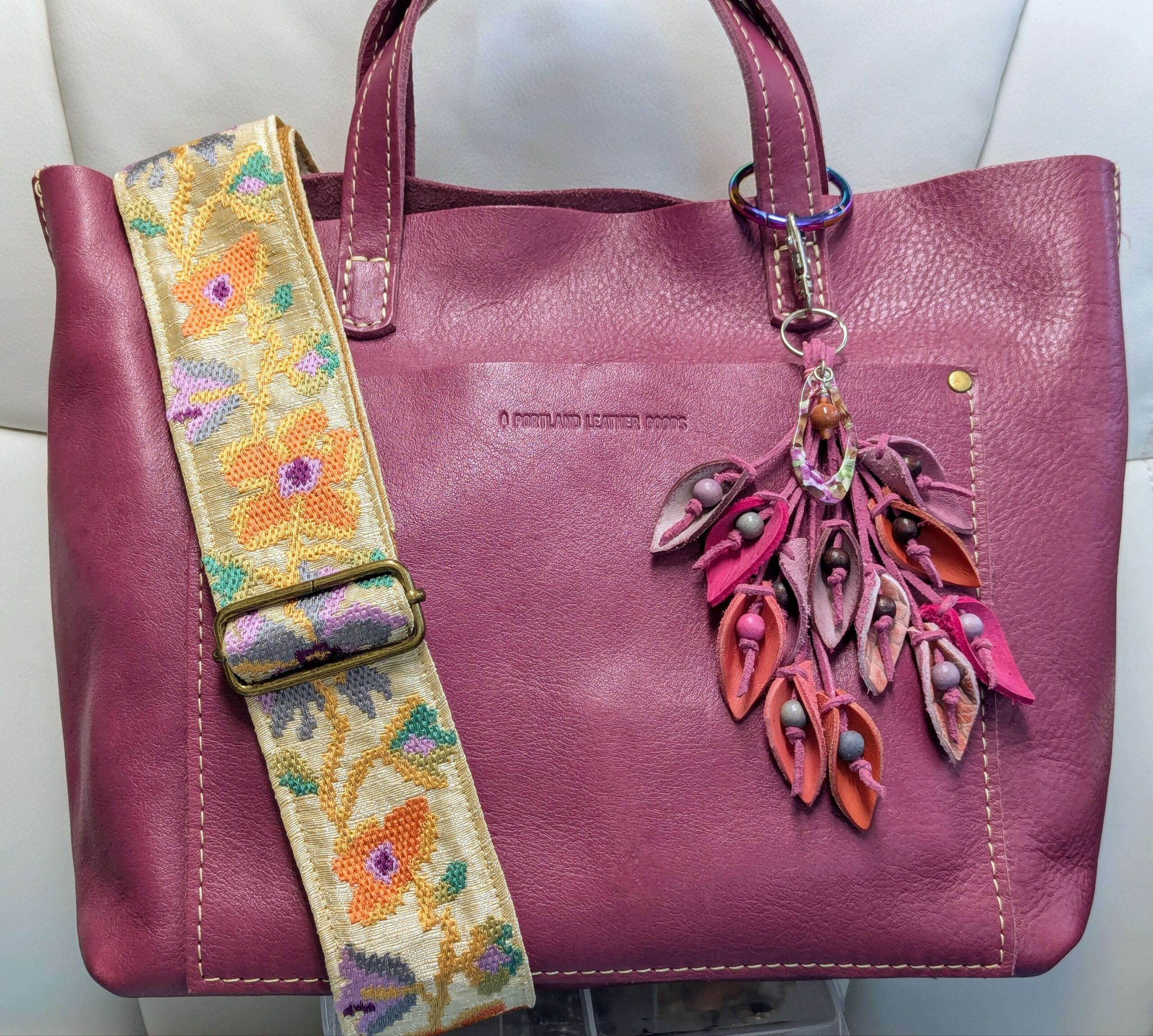 Lovely Pendant and Leather Lilies Purse Charm-#462 - Image 2