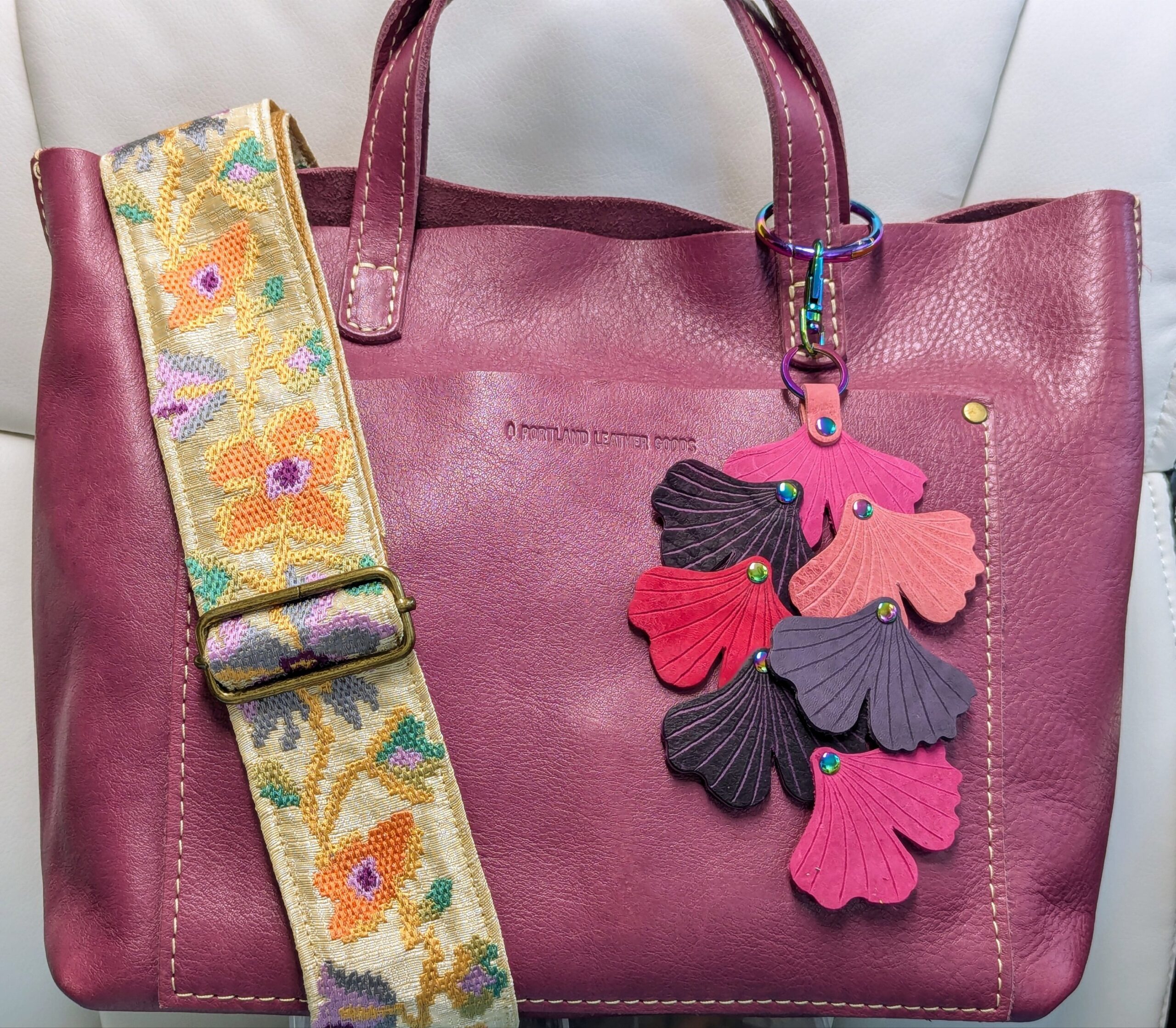 New Ginkgo Leather Purse Charm-#459 - Image 2