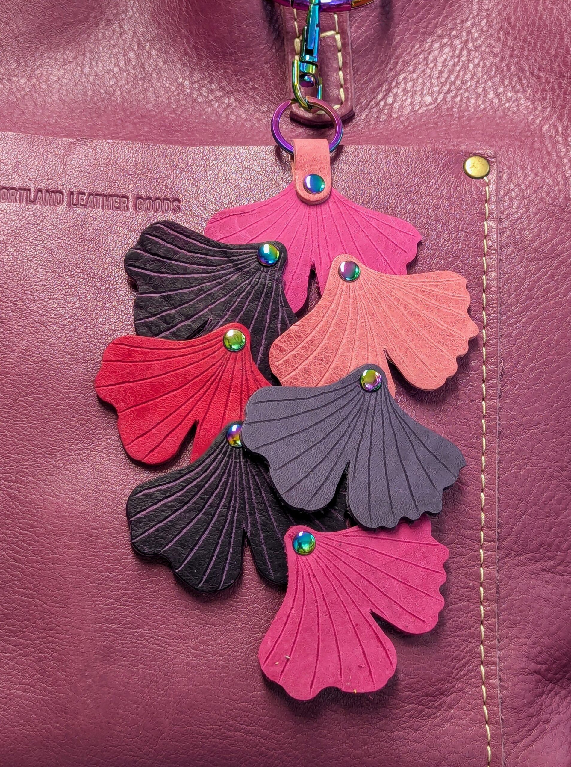 New Ginkgo Leather Purse Charm-#459