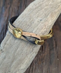 Alternative view of Boho Half Cuff Flat Cork Leather Bracelet and Slide
