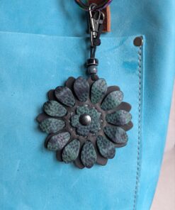 Alternative view of Flower Power Leather Purse Charm-#489