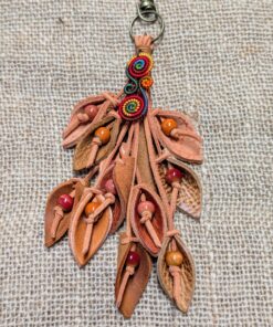 Lovely Pendant and Leather Lilies Purse Charm-#493