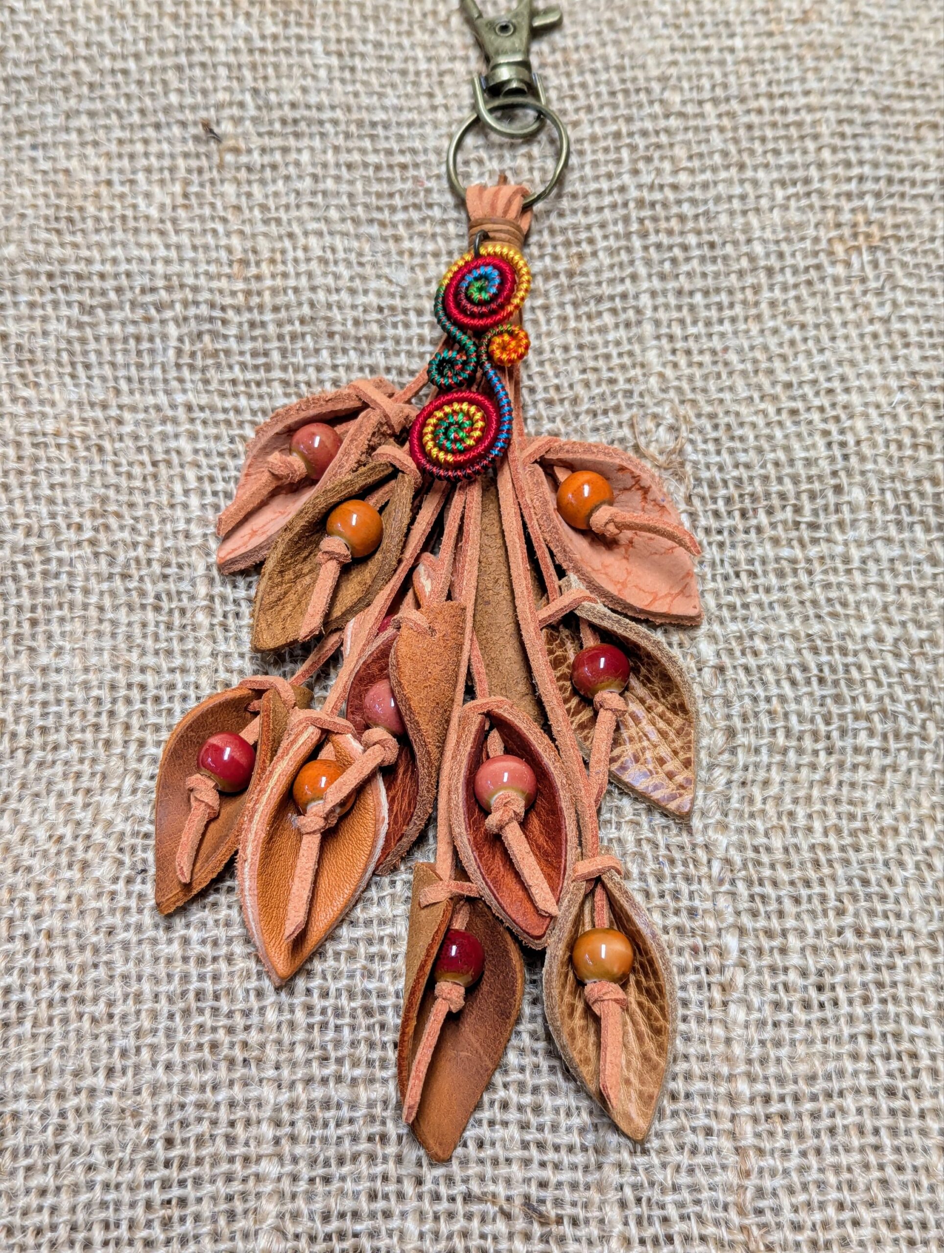 Lovely Pendant and Leather Lilies Purse Charm-#493