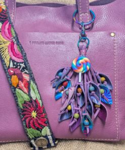 Alternative view of RESERVED LISTING FOR K. DAYLE S. ONLY- Custom Leather Lilies Purse Charm