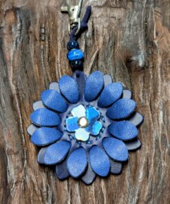 Flower Power Leather Purse Charm-#494