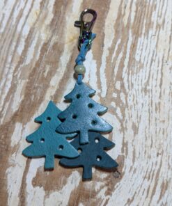 Alternative view of Christmas Trees Leather Purse Charm-#512