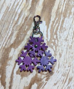 Alternative view of Snowflakes Leather Purse Charm-#510