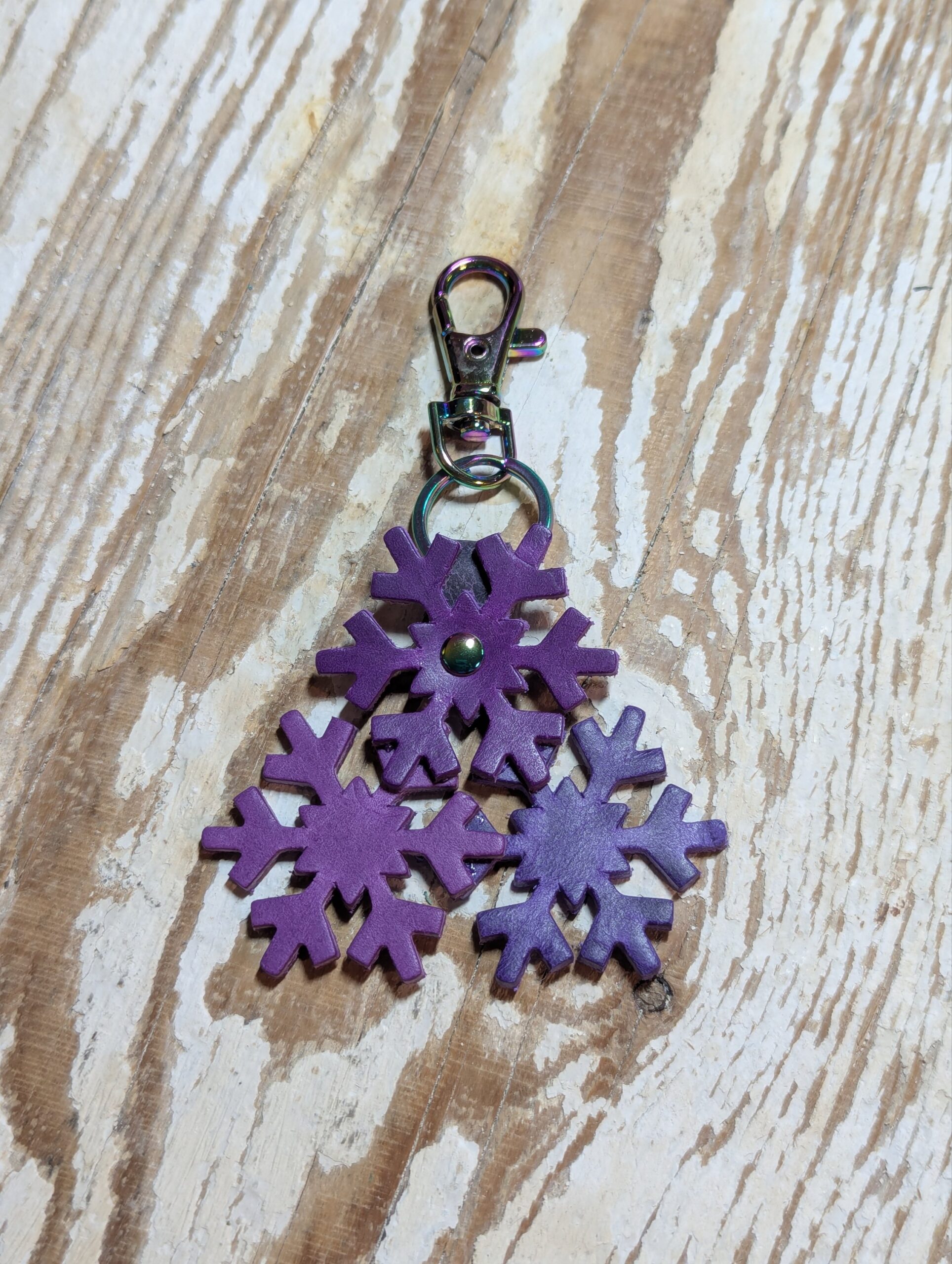 Snowflakes Leather Purse Charm-#510 - Image 2