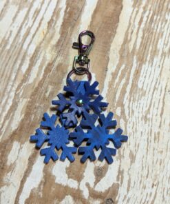 Alternative view of Snowflakes Leather Purse Charm-#509