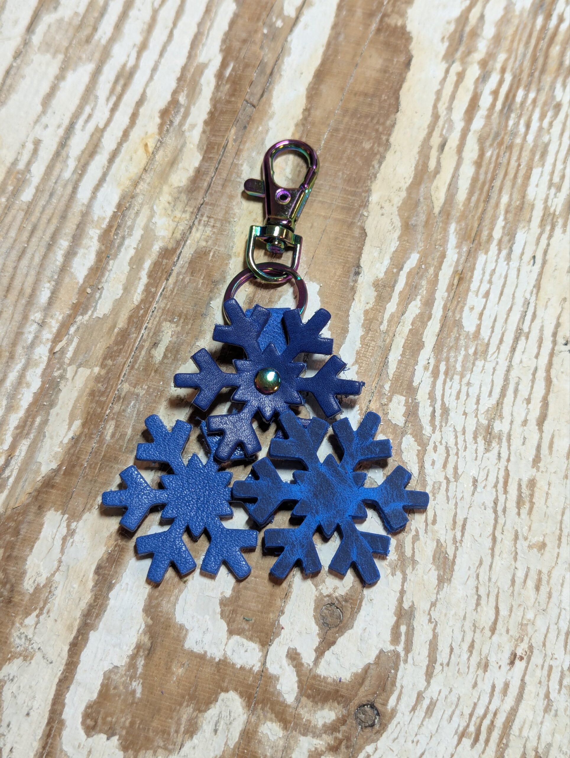 Snowflakes Leather Purse Charm-#509 - Image 2