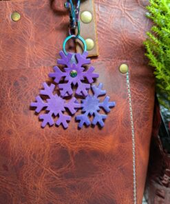 Snowflakes Leather Purse Charm-#510