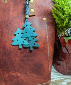 Christmas Trees Leather Purse Charm-#512