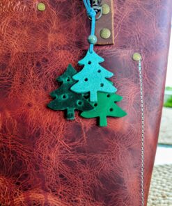 Christmas Trees Leather Purse Charm-#530