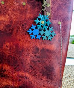Snowflakes Leather Purse Charm-#525