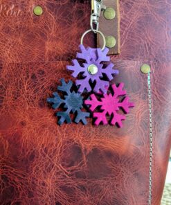 Snowflakes Leather Purse Charm-#528