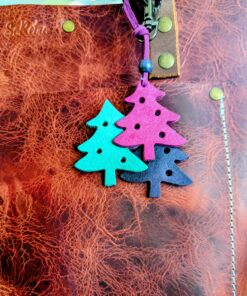 Christmas Trees Leather Purse Charm-#521