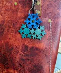 Snowflakes Leather Purse Charm-#535