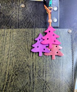 Christmas Trees Leather Purse Charm-#523