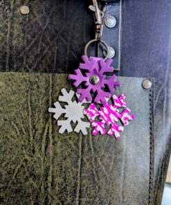 Snowflakes Leather Purse Charm-#536
