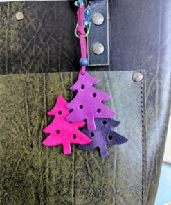 Christmas Trees Leather Purse Charm-#527