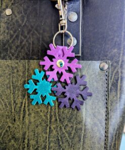 Snowflakes Leather Purse Charm-#531