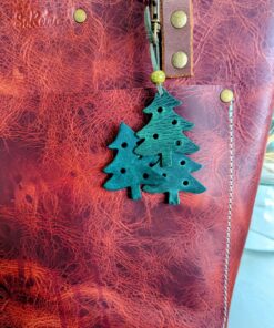 Christmas Trees Leather Purse Charm-#533
