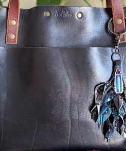 Alternative view of Unique and One of a Kind Leather Lilies Purse Charm-#544