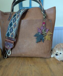 Alternative view of New Fall Leaves Leather Purse Charm-#500