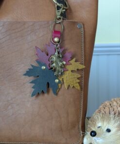 New Fall Leaves Leather Purse Charm-#500