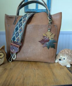 Alternative view of New Fall Leaves Leather Purse Charm-#443