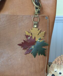 New Fall Leaves Leather Purse Charm-#443