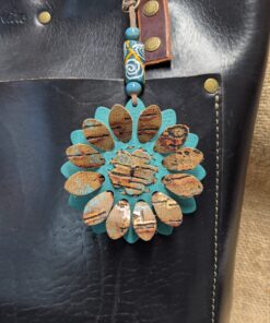 Alternative view of Flower Power Leather Purse Charm-#550