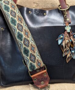 Alternative view of Unique and One of a Kind Leather Lilies Purse Charm-#552