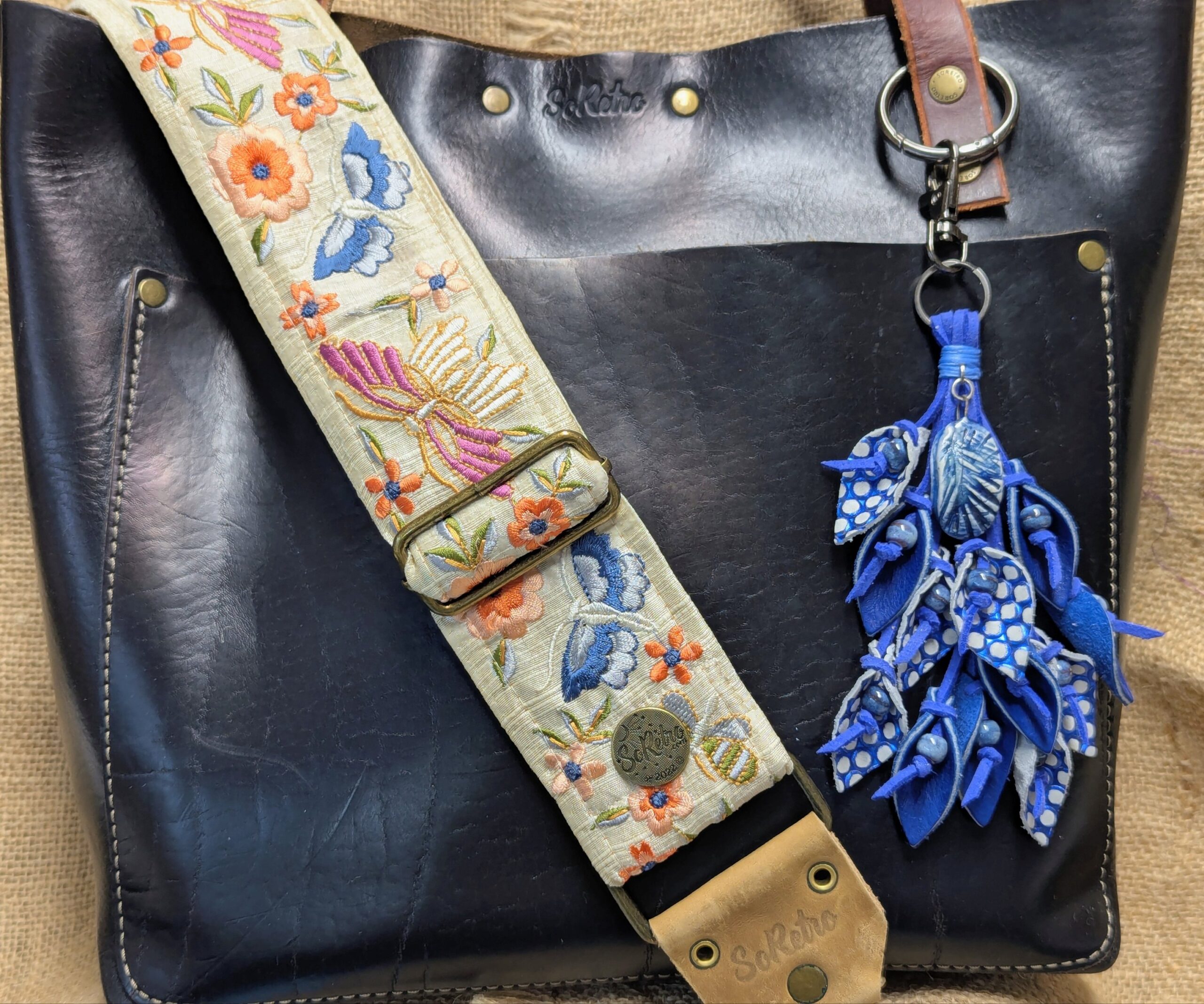 RESERVED LISTING FOR PATRICIA H. ONLY-Custom Unique and One of a Kind Leather Lilies Purse Charm-#553b - Image 2