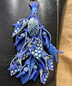 Unique and One of a Kind Leather Lilies Purse Charm-#553