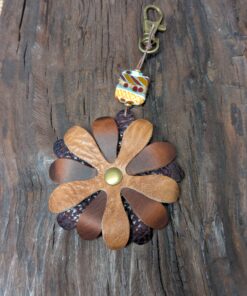 Flower Leather Purse Charm-#561