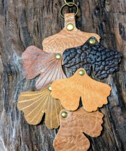 Alternative view of New Ginkgo Leather Purse Charm-#560