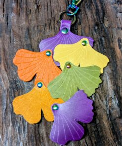 New Ginkgo Leather Purse Charm-#556