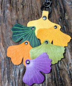 New Ginkgo Leather Purse Charm-#555